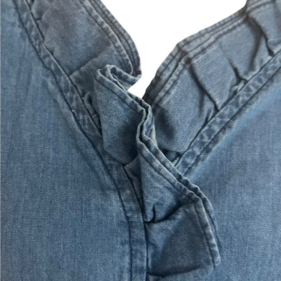 Blue Ruffle Midi Dress - Picture 4 of 5